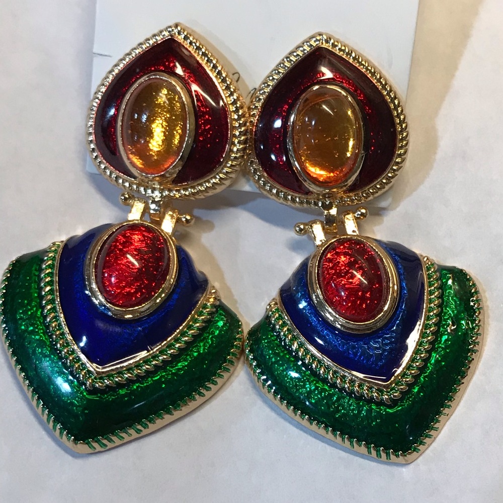 Colorful vintage style earrings